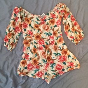Forever 21 Floral Off shoulder Romper